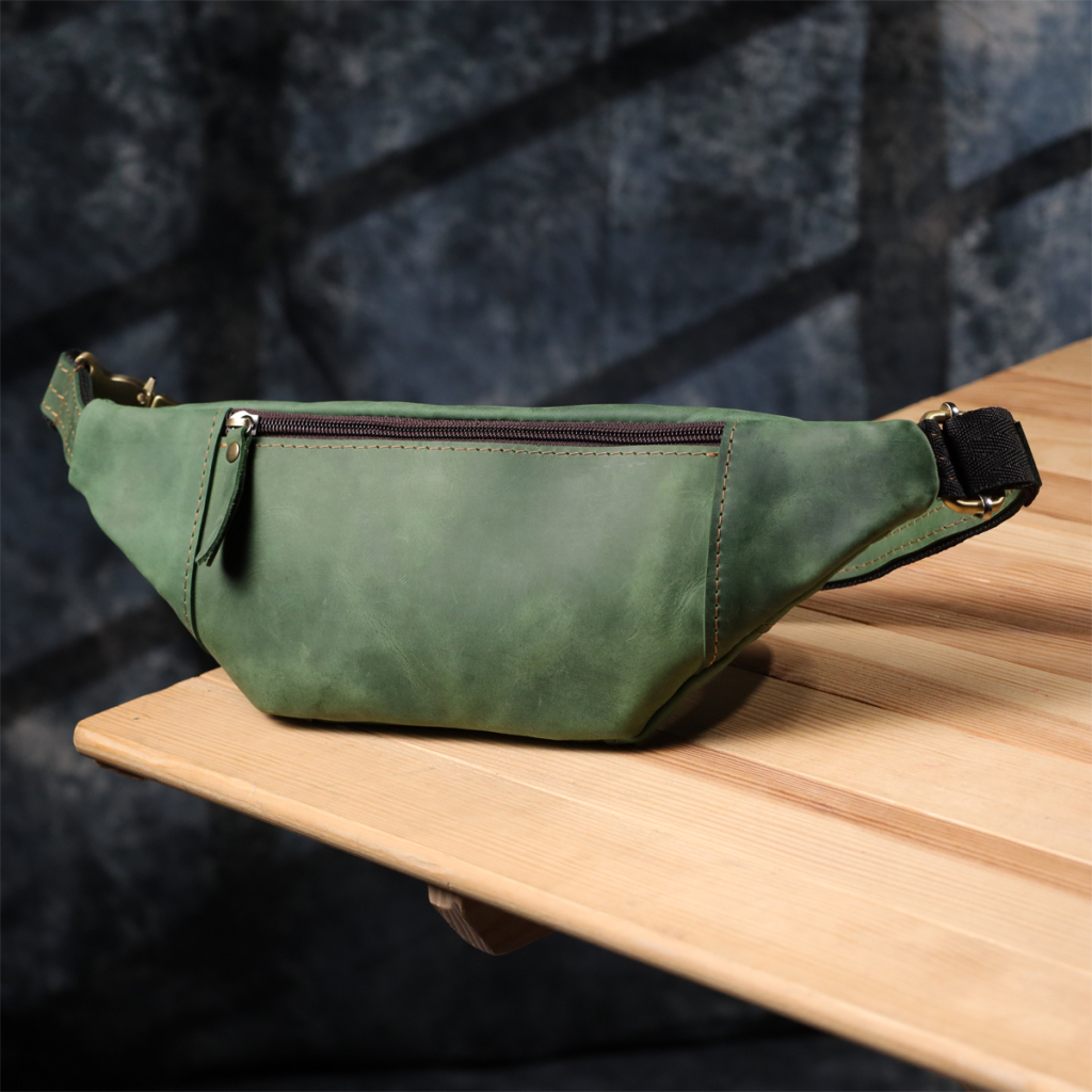 Сумка Shvigel З натуральної шкіри Зелена (23124) - зображення 9