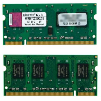Модуль пам'яті для ноутбука SODIMM DDR2 2GB (2x1GB) 667 MHz Kingston (KVR667D2S5K2/2G) - зображення 1