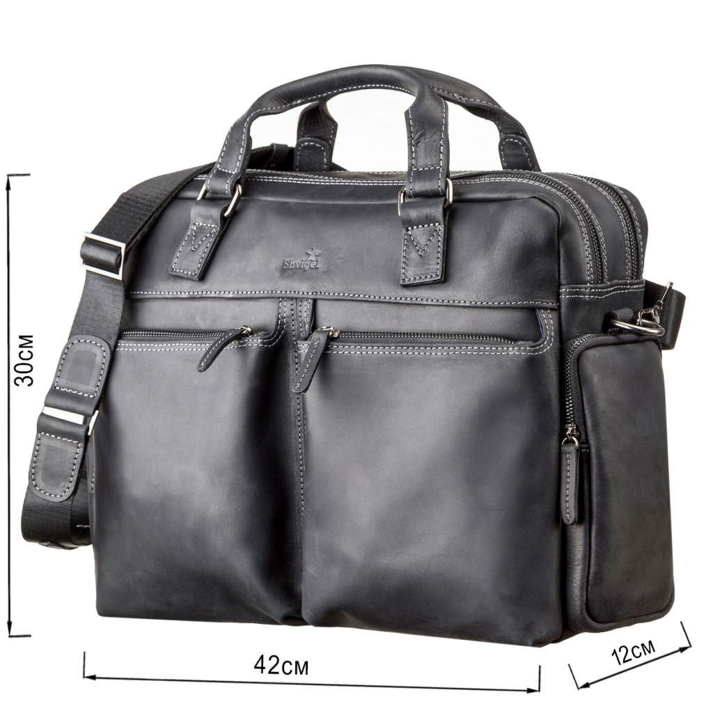 Сумка Shvigel Шкіряна Чорна (11117) - зображення 3