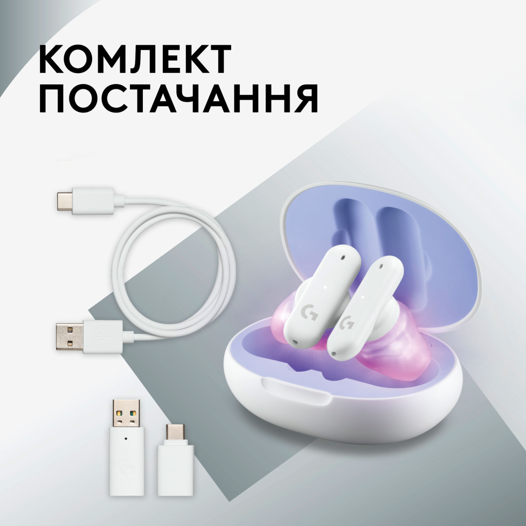 Навушники Logitech FITS True Wireless Gaming Earbuds White (985-001183) - зображення 9