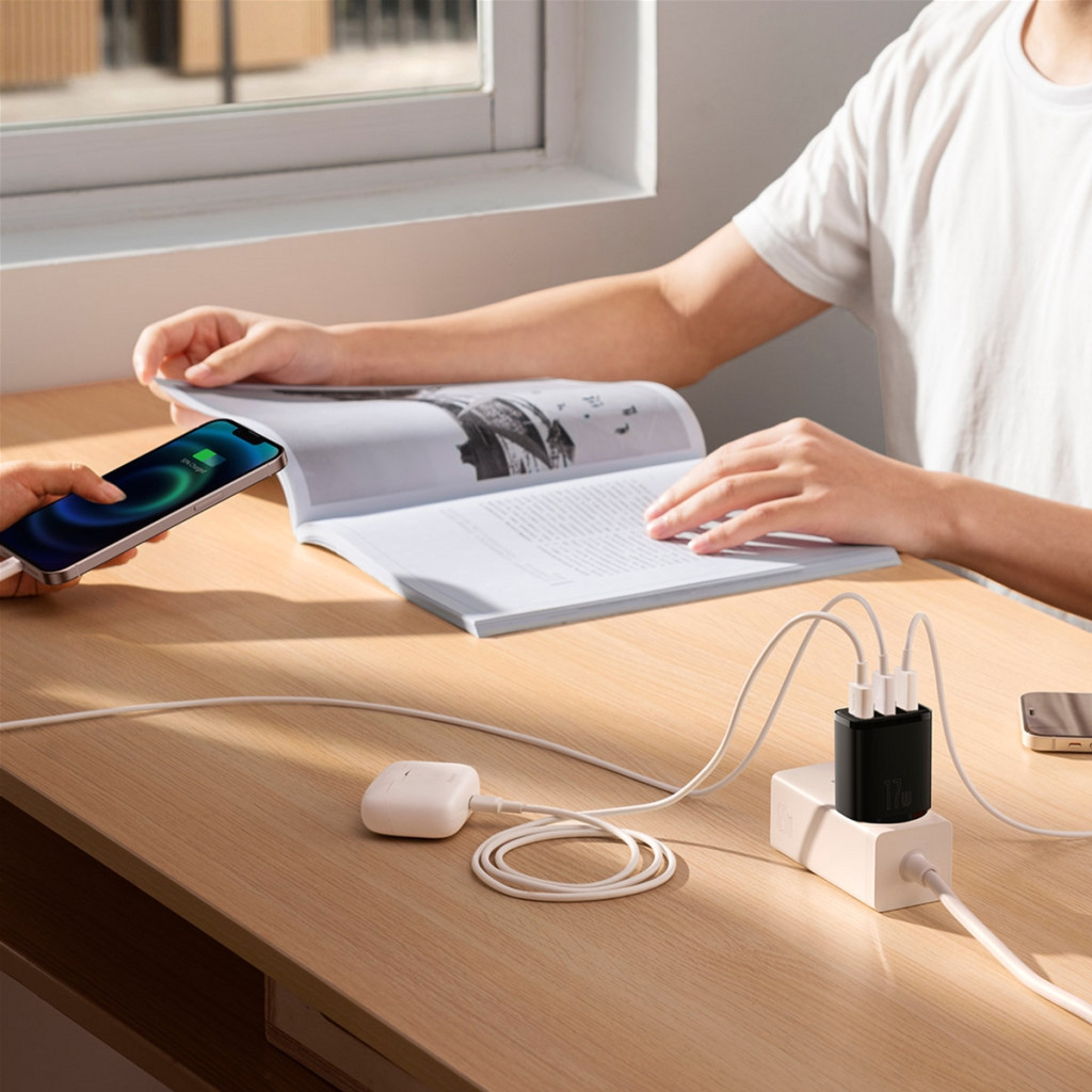 Зарядний пристрій Baseus Compact Charger 3U Black (CCXJ020101) - зображення 8