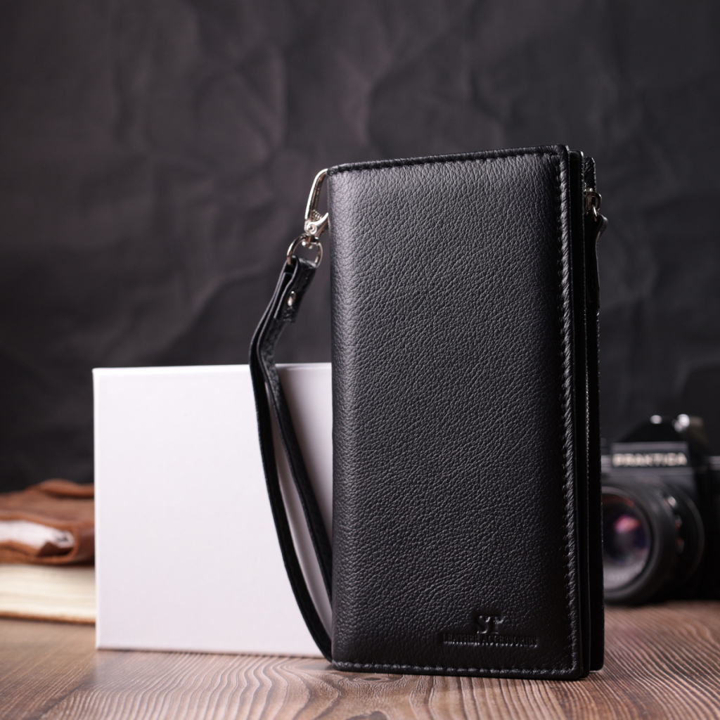 Гаманець ST Leather Унісекс з натуральної шкіри Чорний (22532) - зображення 10