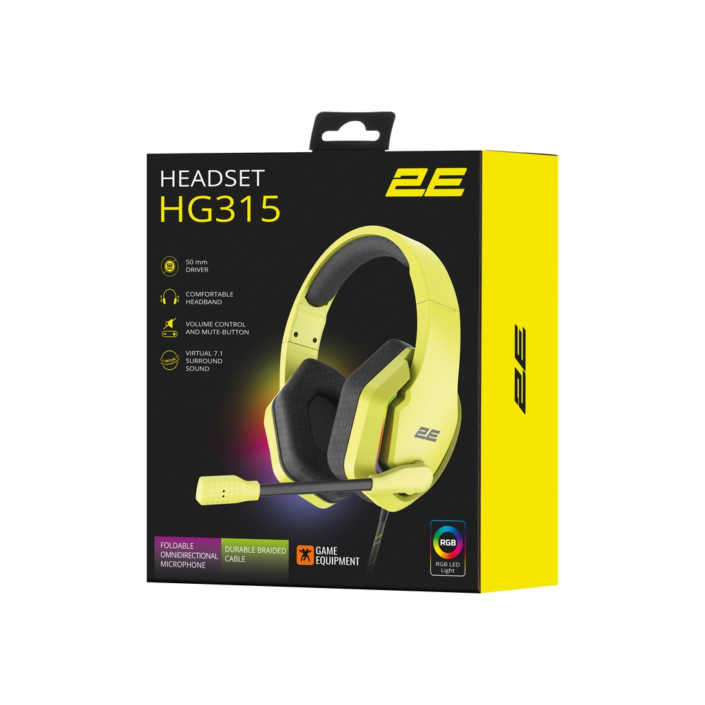 Навушники 2E Gaming HG315 RGB USB 7.1 Yellow (2E-HG315YW-7.1) - зображення 9