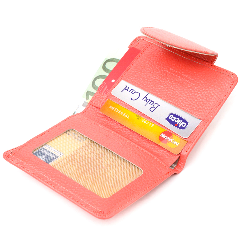 Портмоне Canpellini З натуральної шкіри Кораловий (21669) - зображення 6