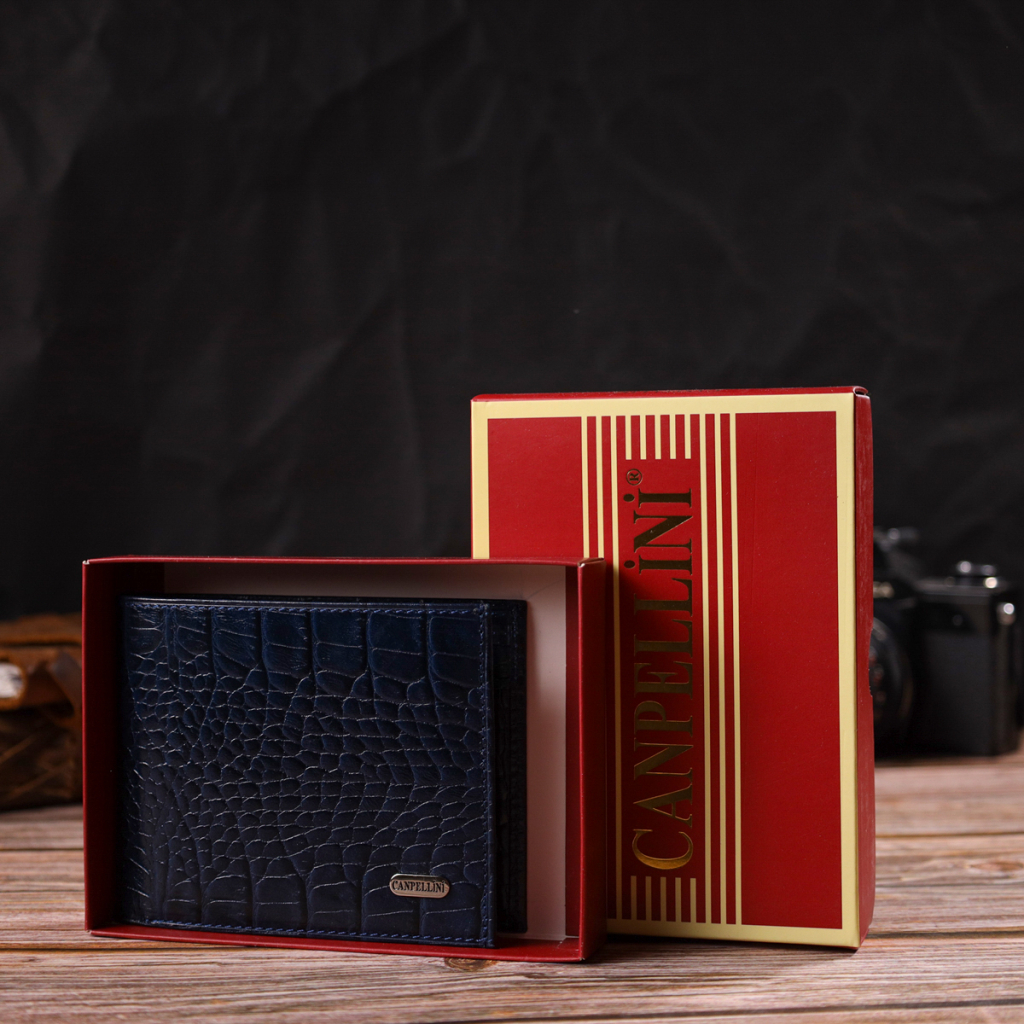 Гаманець Canpellini З натуральної шкіри Синій (21924) - зображення 9