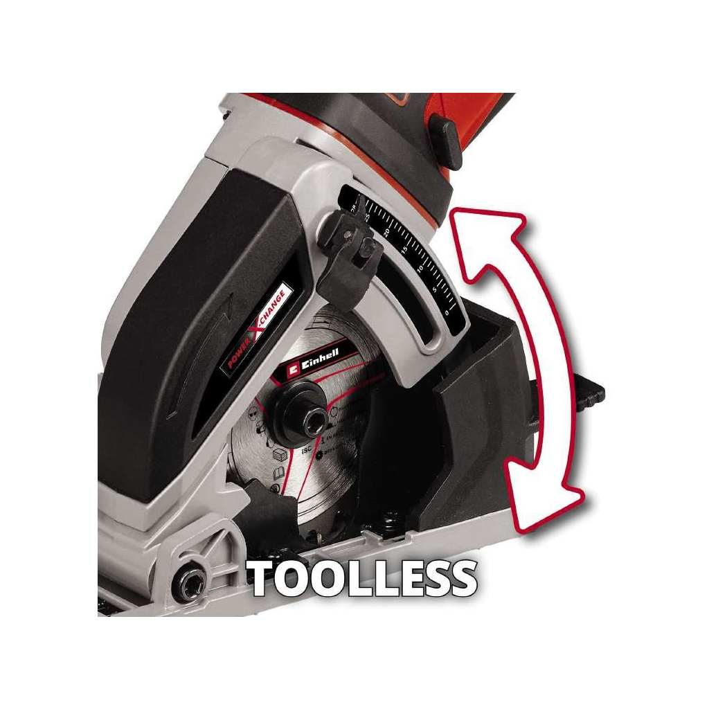 Дискова пила Einhell TE-CS 18/89 Li - Solo акум., PXC, 18В, диск 89х10 мм (без АКБ та ЗП) (4331100) - изображение 3