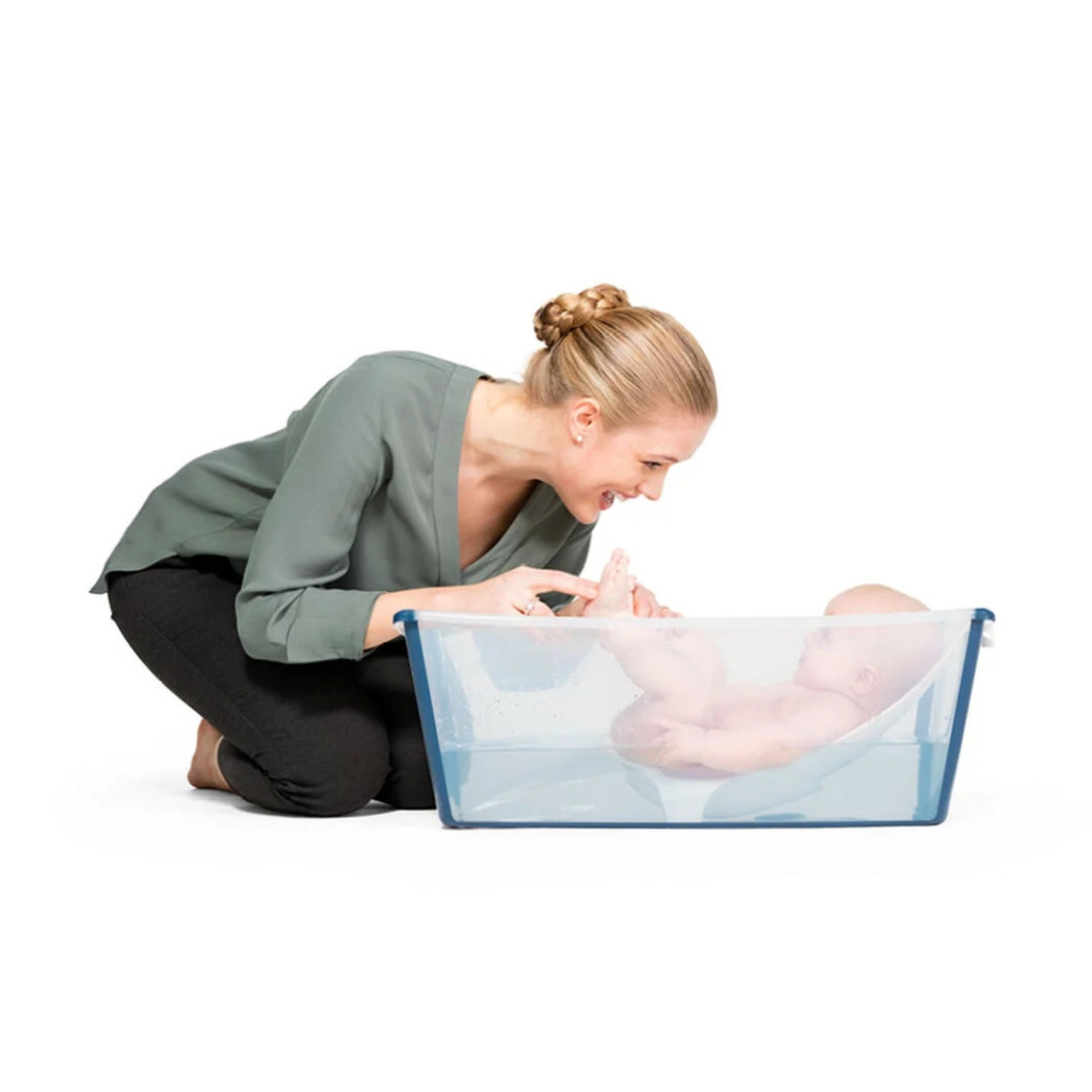 Ванночка Stokke Flexi Bath XL Складна Прозора Синя (535902) - зображення 5