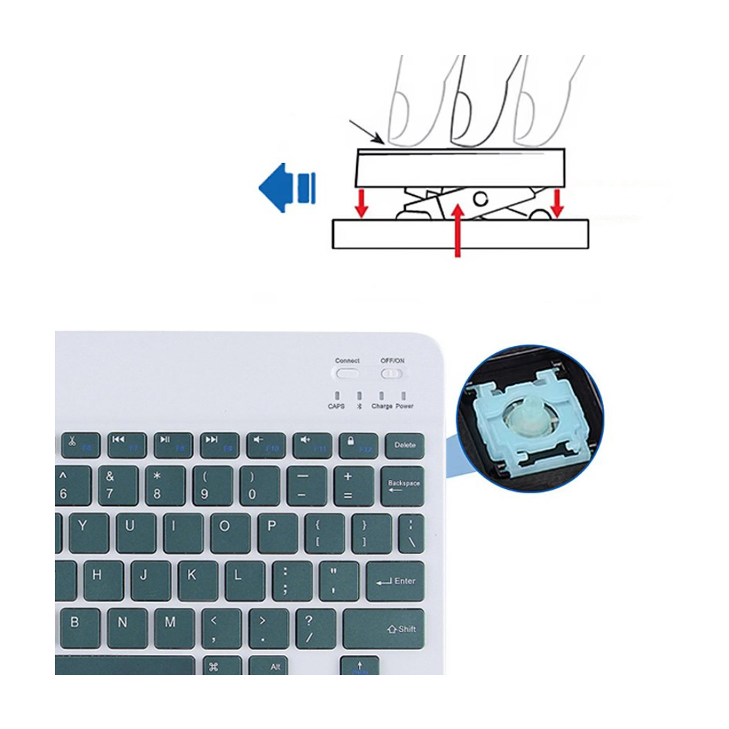 Клавіатура BeCover (245х150 мм) Bluetooth UA Dark Green (713406) - зображення 3