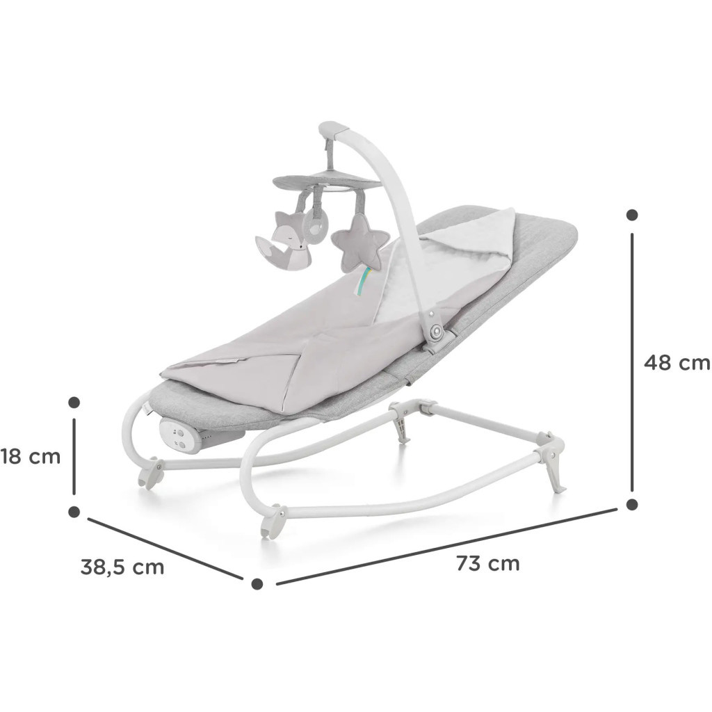 Крісло-гойдалка Kinderkraft Felio 2 Stone Grey (5902533921119) - зображення 12