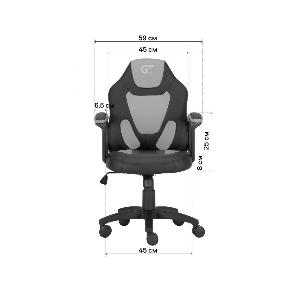 Крісло ігрове GT Racer X-1414 Gray/Gray (X-1414 Fabric Gray/Gray) - зображення 5