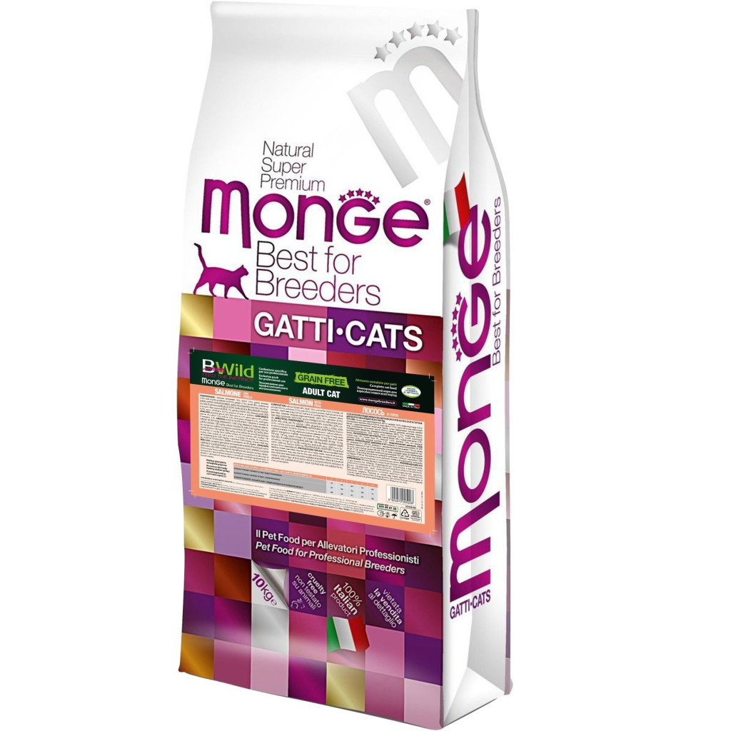 Сухий корм для кішок Monge Cat Bwild Grain Free Лосось 10 кг (8009470005203) - зображення 1