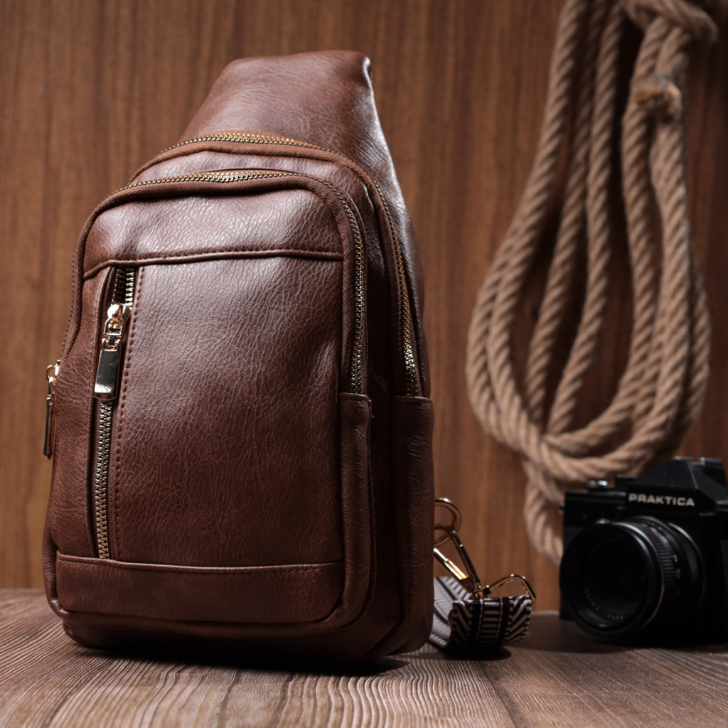 Сумка Vintage З екошкіри Коричнева (22747) - зображення 9