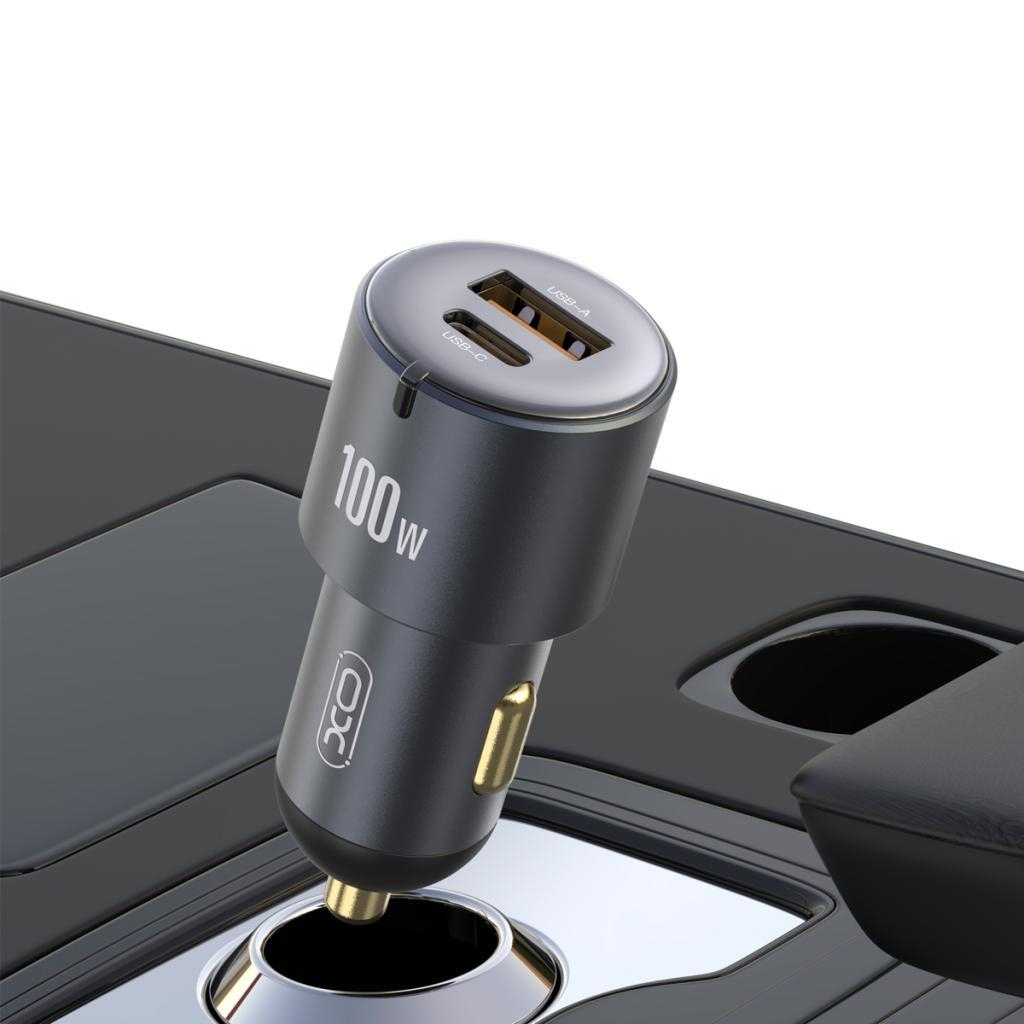 Зарядний пристрій XO CC47 1 USB 65W + 1 Type-C PD 35W (100W) Black (XO-CC47-BK) - зображення 9