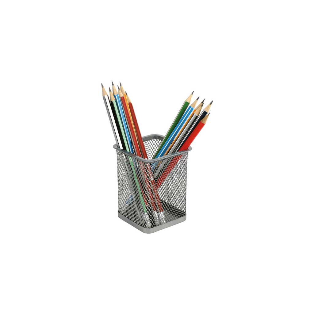 Підставка для ручок Axent square 80х80х100мм, wire mesh, silver (2111-03-A) - изображение 2