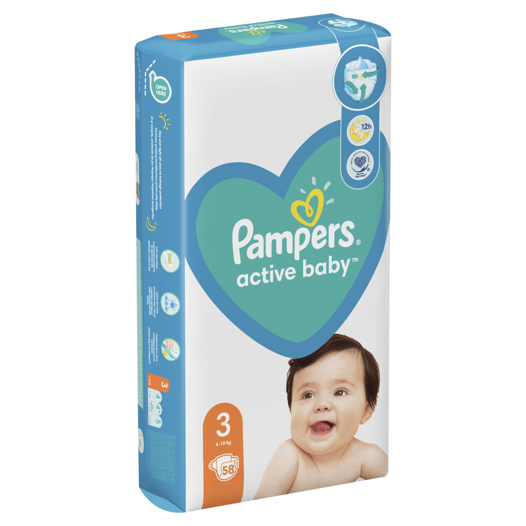 Підгузки Pampers Active Baby Midi Розмір 3 (6-10 кг), 58 шт (8001090949707) - зображення 3