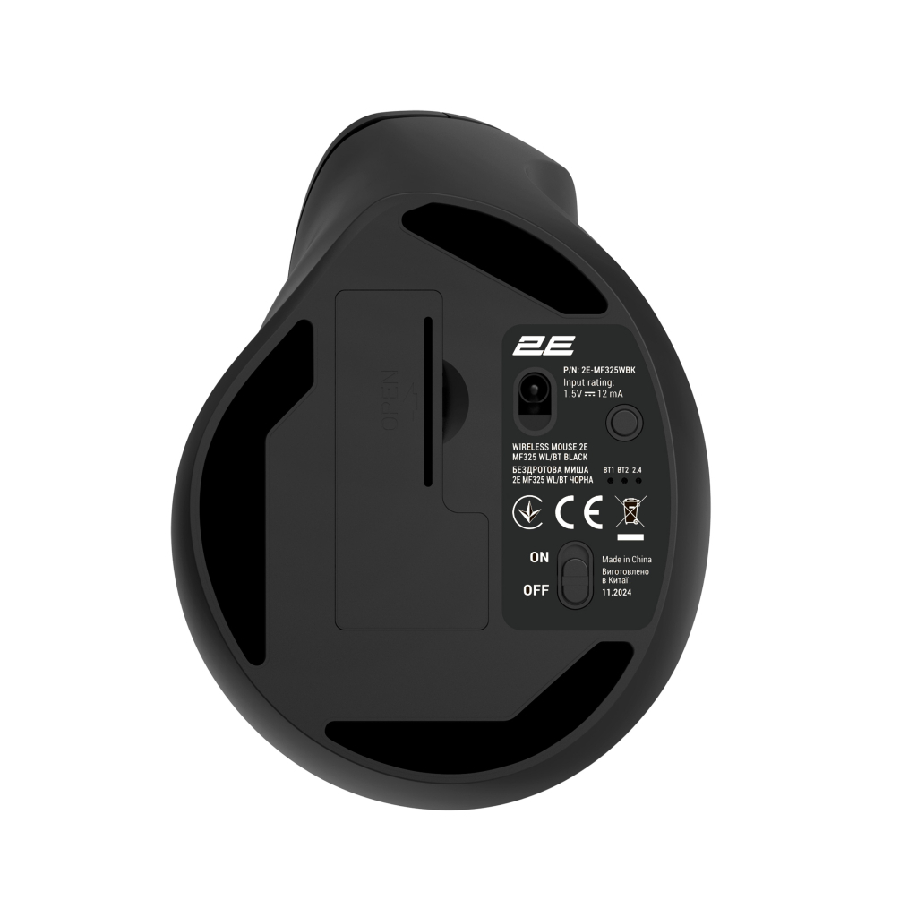 Мишка 2E MF325 Silent Wireless/Bluetooth Black (2E-MF325WBK) - зображення 2