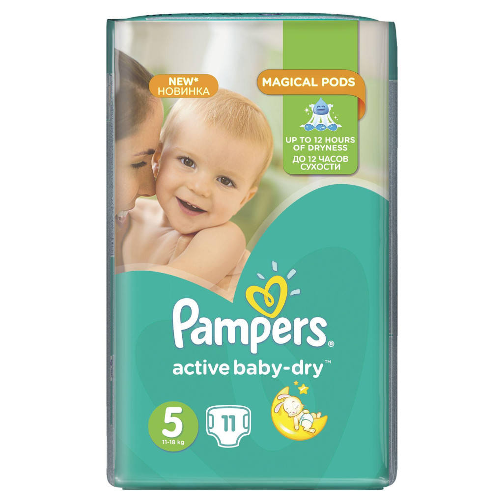 Підгузки Pampers Active Baby-Dry Junior Розмір 5 (11-18 кг), 11 шт (4015400647577) - зображення 2