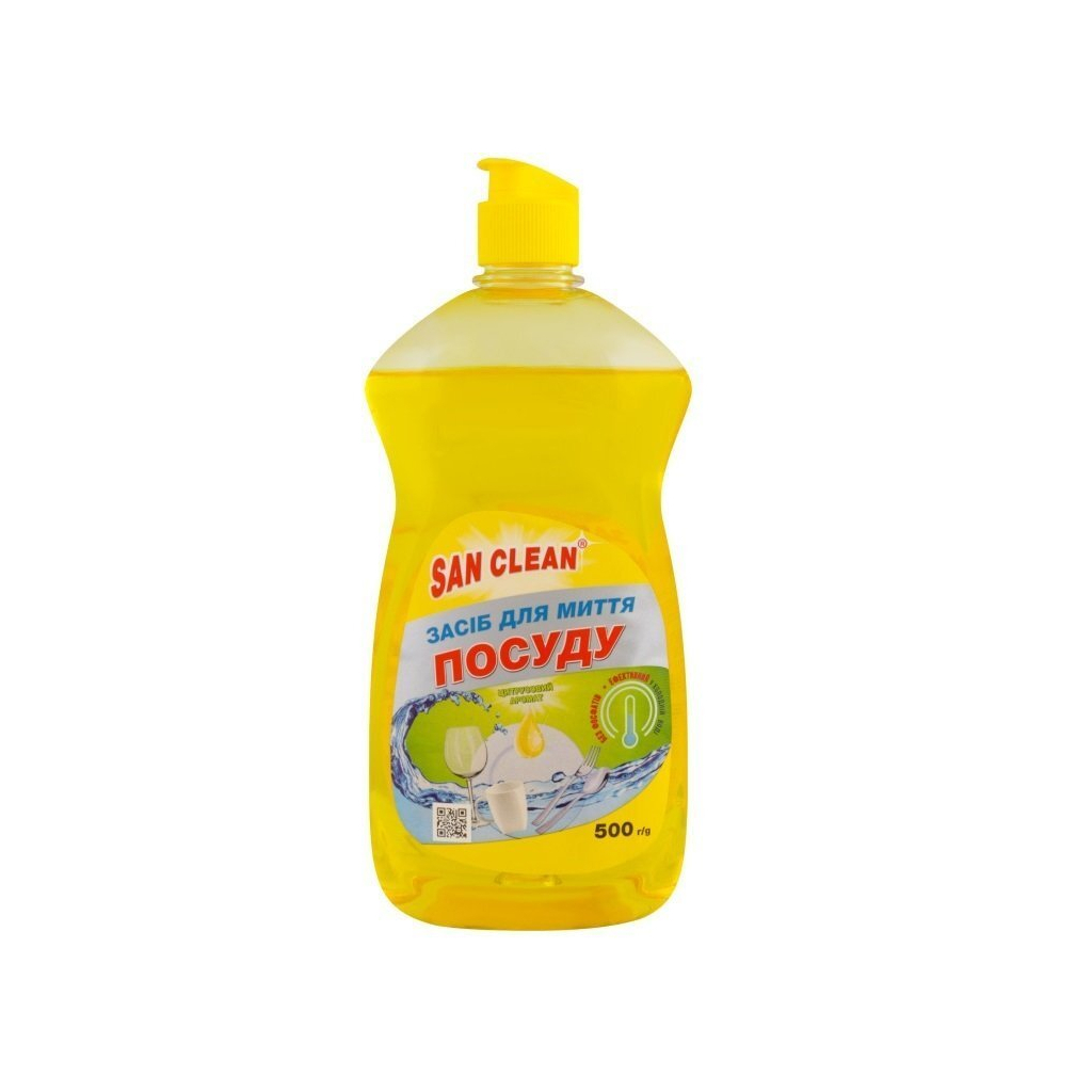 Засіб для ручного миття посуду San Clean Лимон 500 г (4820003540275) - зображення 1