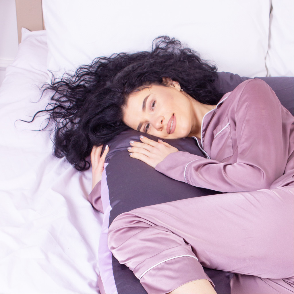 Подушка MirSon для вагітних та відпочинку Delicate Satin №8030 U-подібна Lupine (2200006178682) - зображення 3