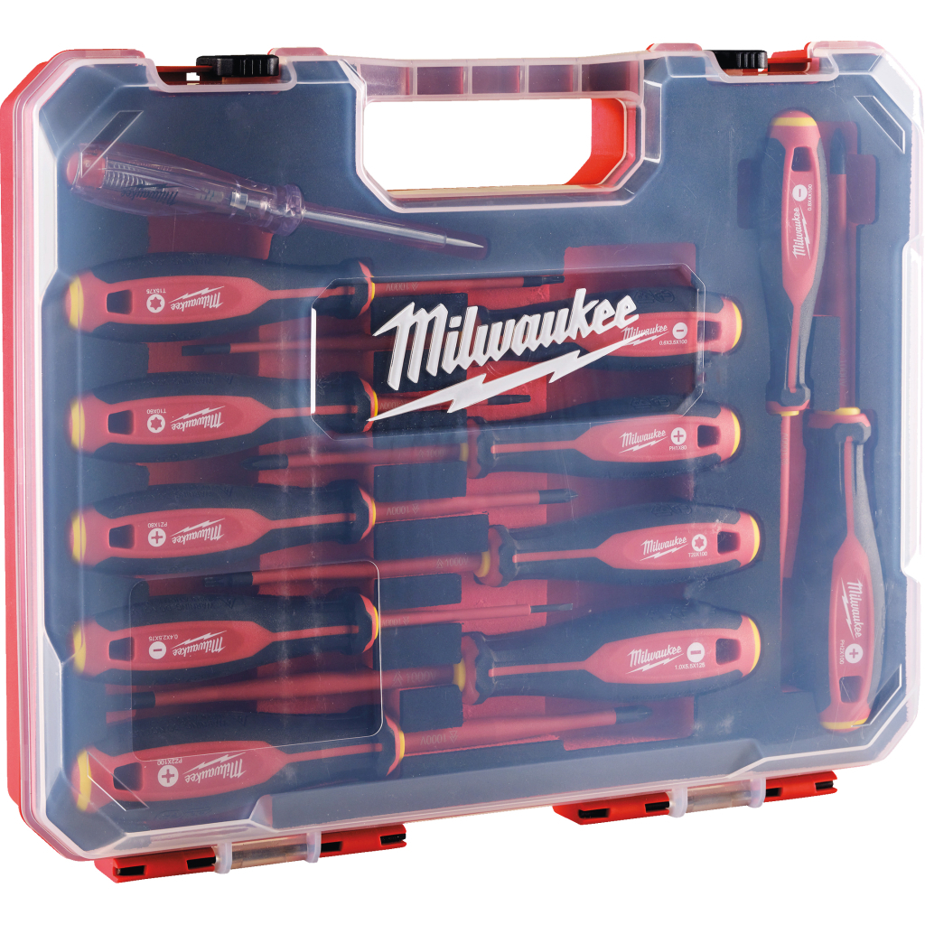 Набір викруток Milwaukee тригранних VDE SL/PH/PZ/T + тестер напруги, 12 шт (4932479095) - изображение 1