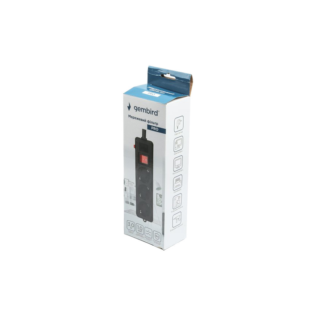 Мережевий фільтр живлення Gembird SPG3-G-10B-PRO - зображення 4