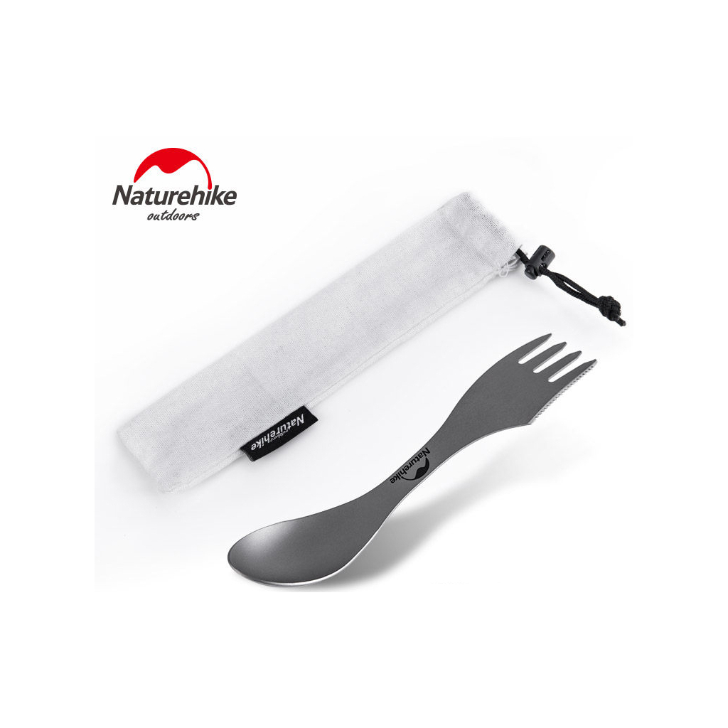 Ложка-виделка туристична Naturehike Titanium NH19T012 (6927595736746) - зображення 2