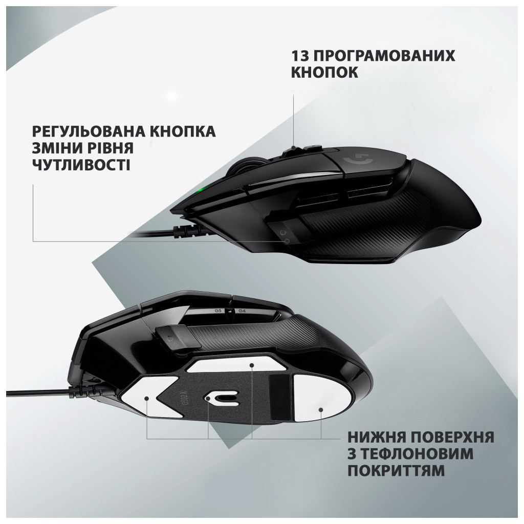 Мишка Logitech G502 X USB + ігрова поверхня G240 Black (991-000489) - зображення 10