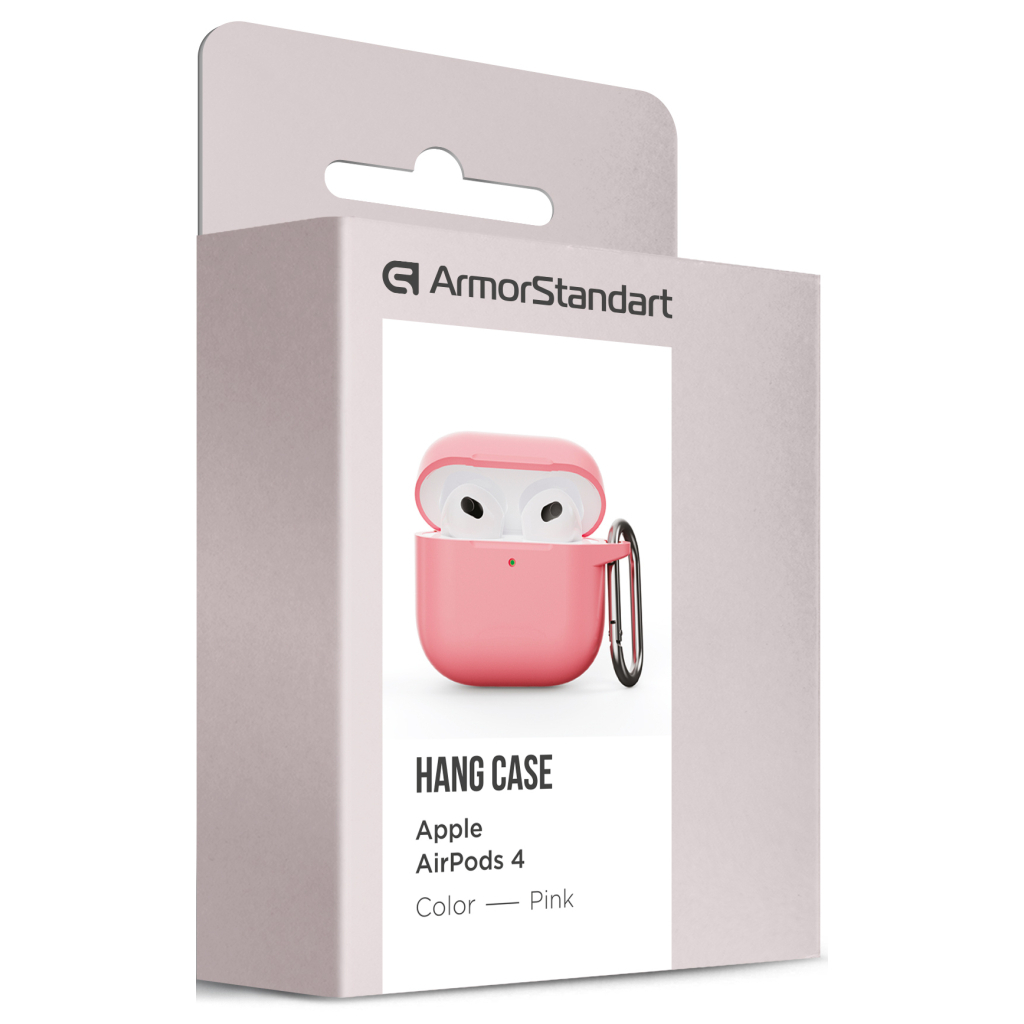 Чохол для навушників Armorstandart Hang Case для Apple AirPods 4 Pink (ARM81290) - зображення 3
