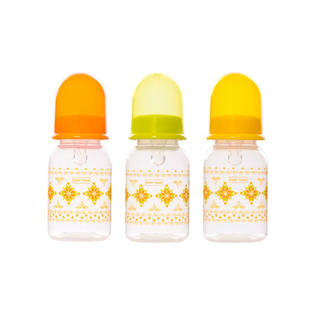 Пляшечка для годування Baby Team із силіконовою соскою Baby Team 125 мл Салатова (1400) - зображення 3