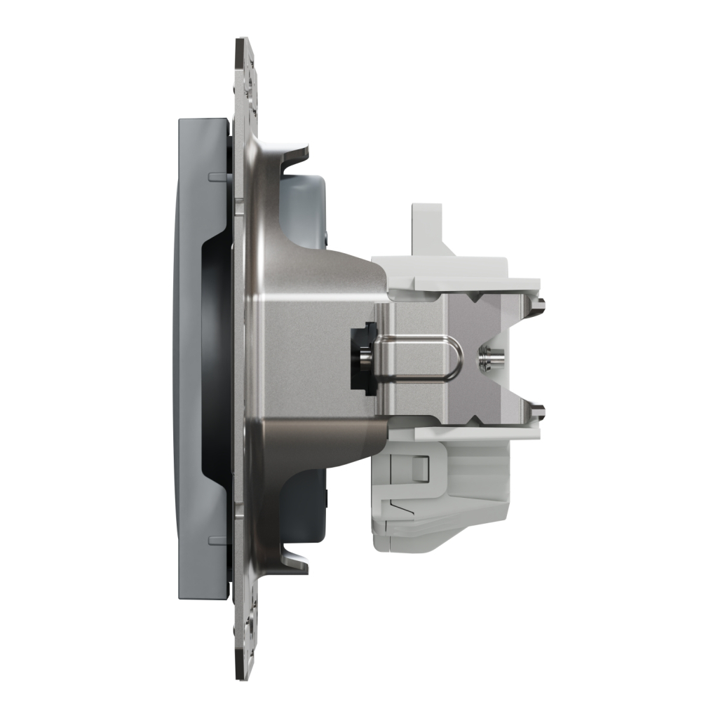 Розетка Schneider Electric ASFORA без заземлення сталь (EPH3000162) - изображение 4