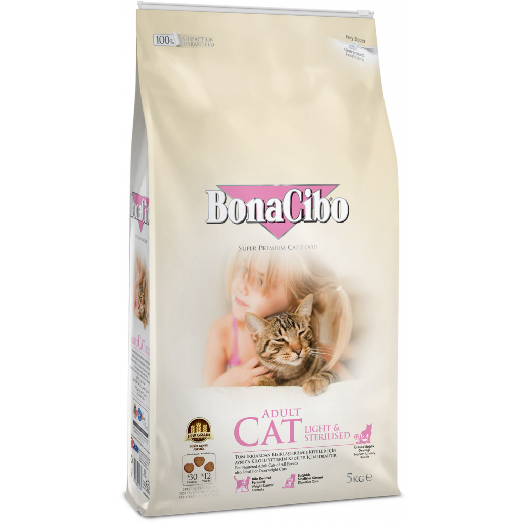 Сухий корм для кішок BonaCibo Adult Cat Light&Sterilized 5 кг (8694686405680) - зображення 1