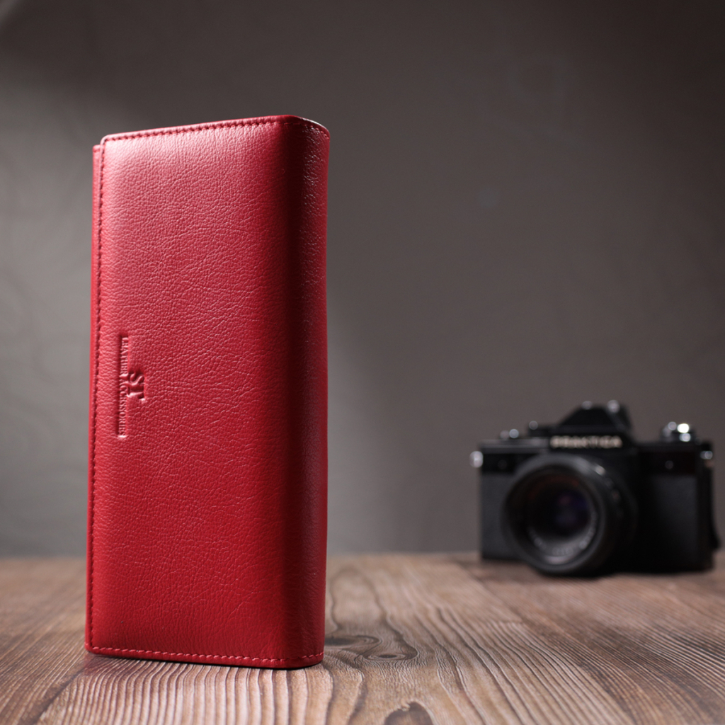 Гаманець ST Leather З натуральної шкіри Червоний (22675) - зображення 11