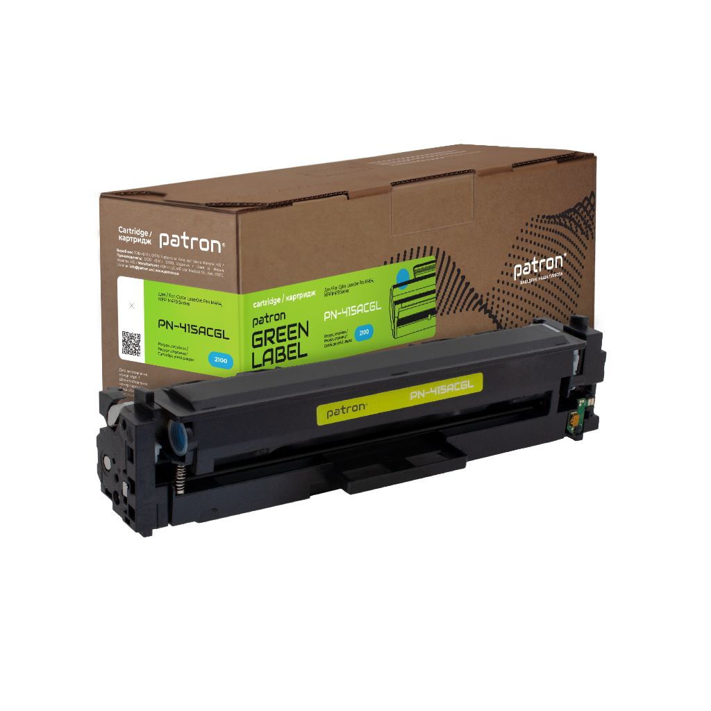 Картридж Patron HP 415A (W2031A) Green Label, cyan (PN-415ACGL) - зображення 1