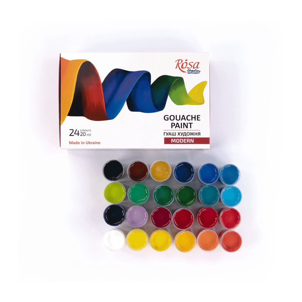 Гуашеві фарби Rosa Modern 24 кольори по 20 мл (4823098521204) - зображення 2