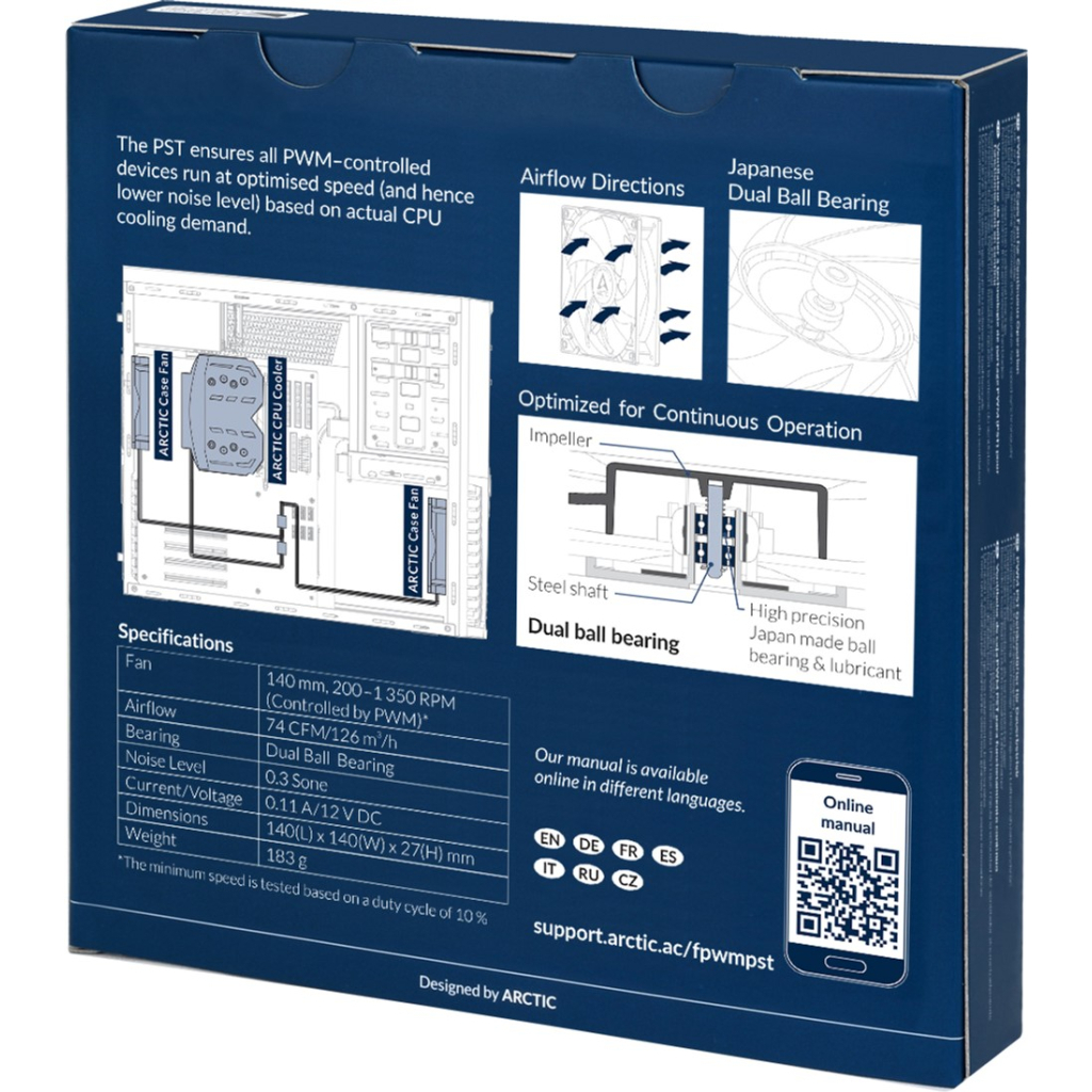 Кулер до корпусу Arctic F14 PWM PST CO (ACFAN00080A) - зображення 7