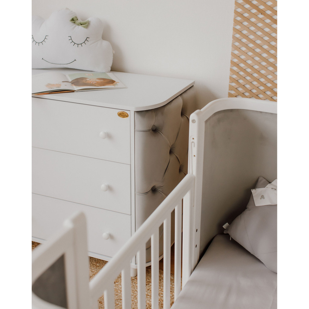 Комод-пеленатор Angelo Luna сірий (велюр) 90х51х90 (30006) - зображення 4