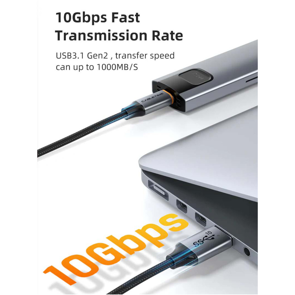 Дата кабель USB 3.1 AM to USB-C 1.5m Cabletime (CA915231) - зображення 3