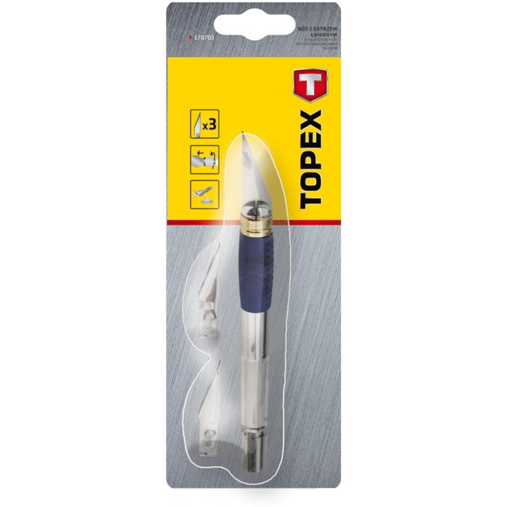 Ніж монтажний Topex моделіста, 3 леза (17B703) - зображення 2