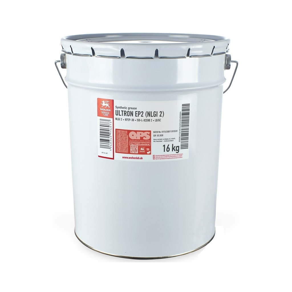 Мастило автомобільне Wolver ULTRON EP2 (NLGI 2) (-30С..+160C) (синій) 16кг (4260360946073) - зображення 1