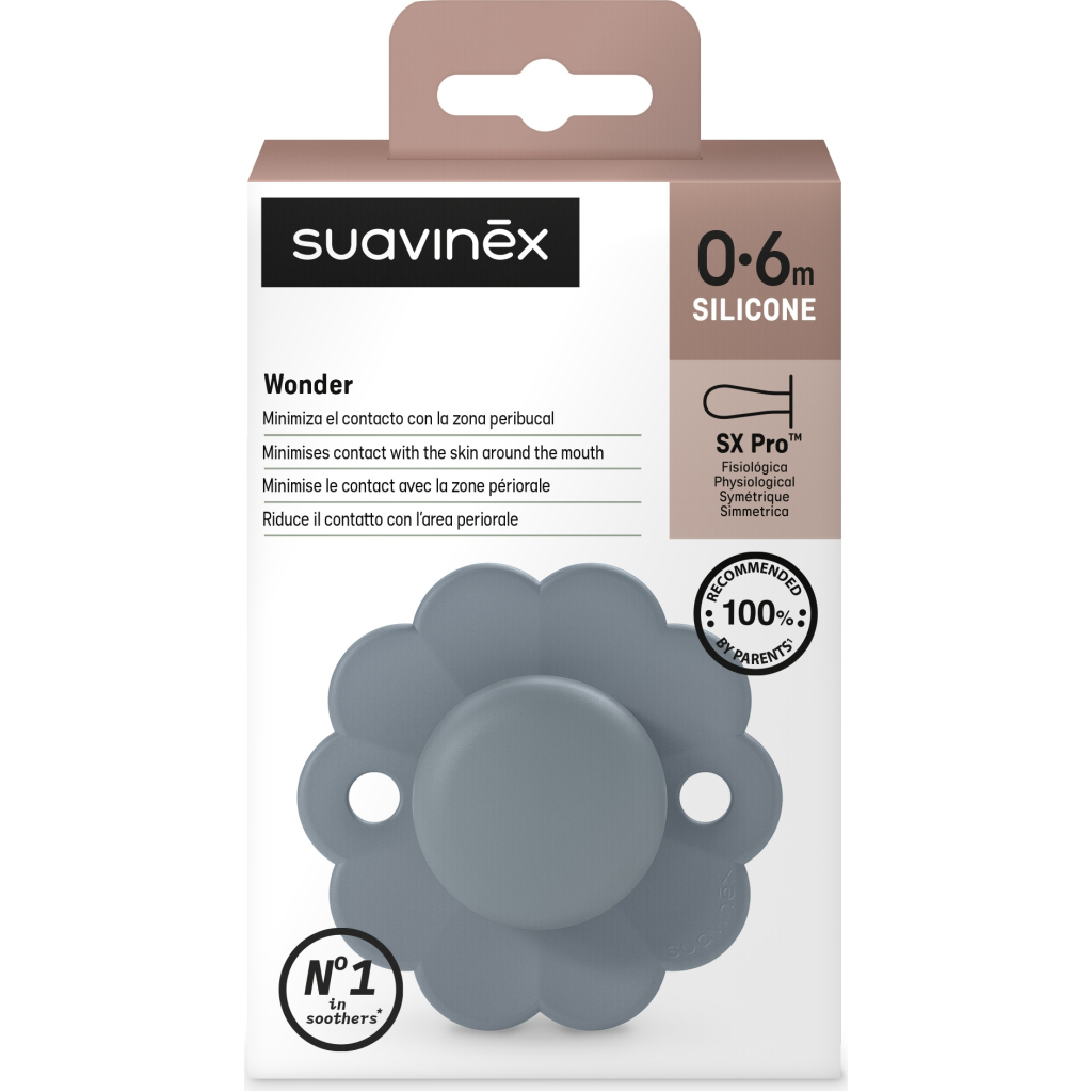 Пустушка Suavinex Wonder фізіологічна, 0-6 міс. блакитна (308380) - зображення 3