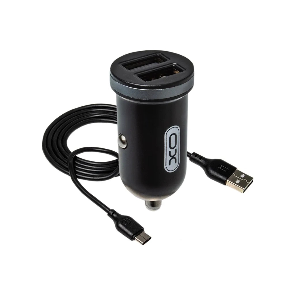Зарядний пристрій XO 2xUSB 2.1A + cable USB to Micro 5P black (TZ08-M-BK) - зображення 1