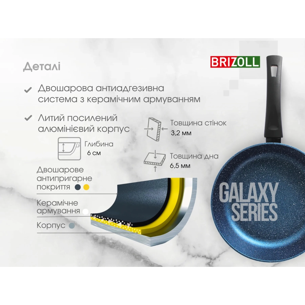 Сковорода Brizoll Galaxy 28 см (56-2860) - зображення 7