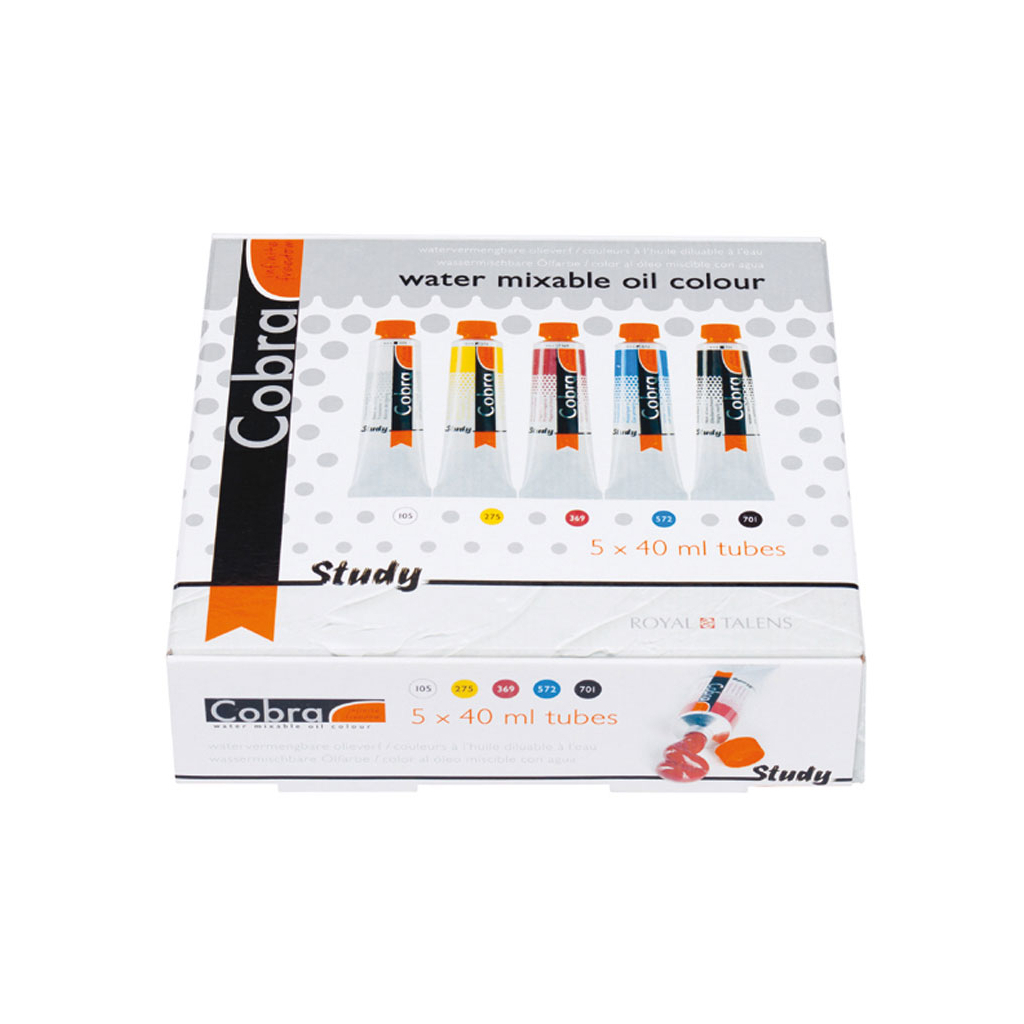 Олійні фарби Royal Talens Cobra водорозчинних 5 кольорів 40 мл (8712079341336) - зображення 1