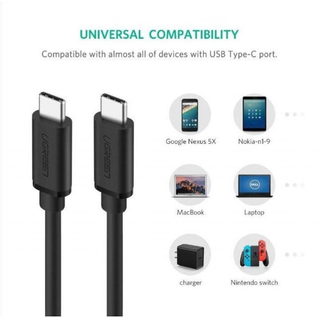Дата кабель USB-C to USB-C 1.0m US286 3A Black Ugreen (50997) - зображення 3