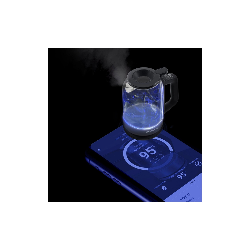 Електрочайник Polaris PWK 17107CGLD WIFI IQ Home Чорний - зображення 8