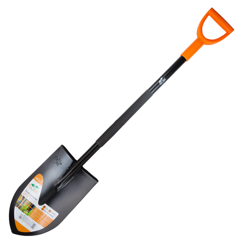 Лопата Flora штикова з металевою ручкою 365x210x1170мм 2.1кг (5045244) - зображення 1
