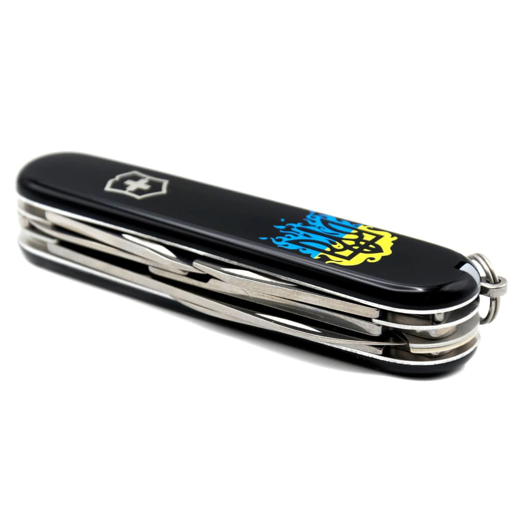 Ніж Victorinox Climber Ukraine Black "Вогняний Тризуб" (1.3703.3_T0316u) - зображення 6