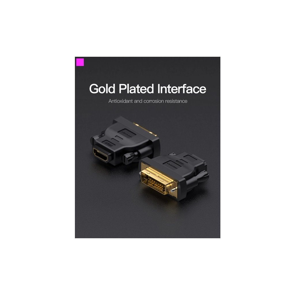 Перехідник DVI(24+1) Male to HDMI Female black Vention (ECDB0) - изображение 3