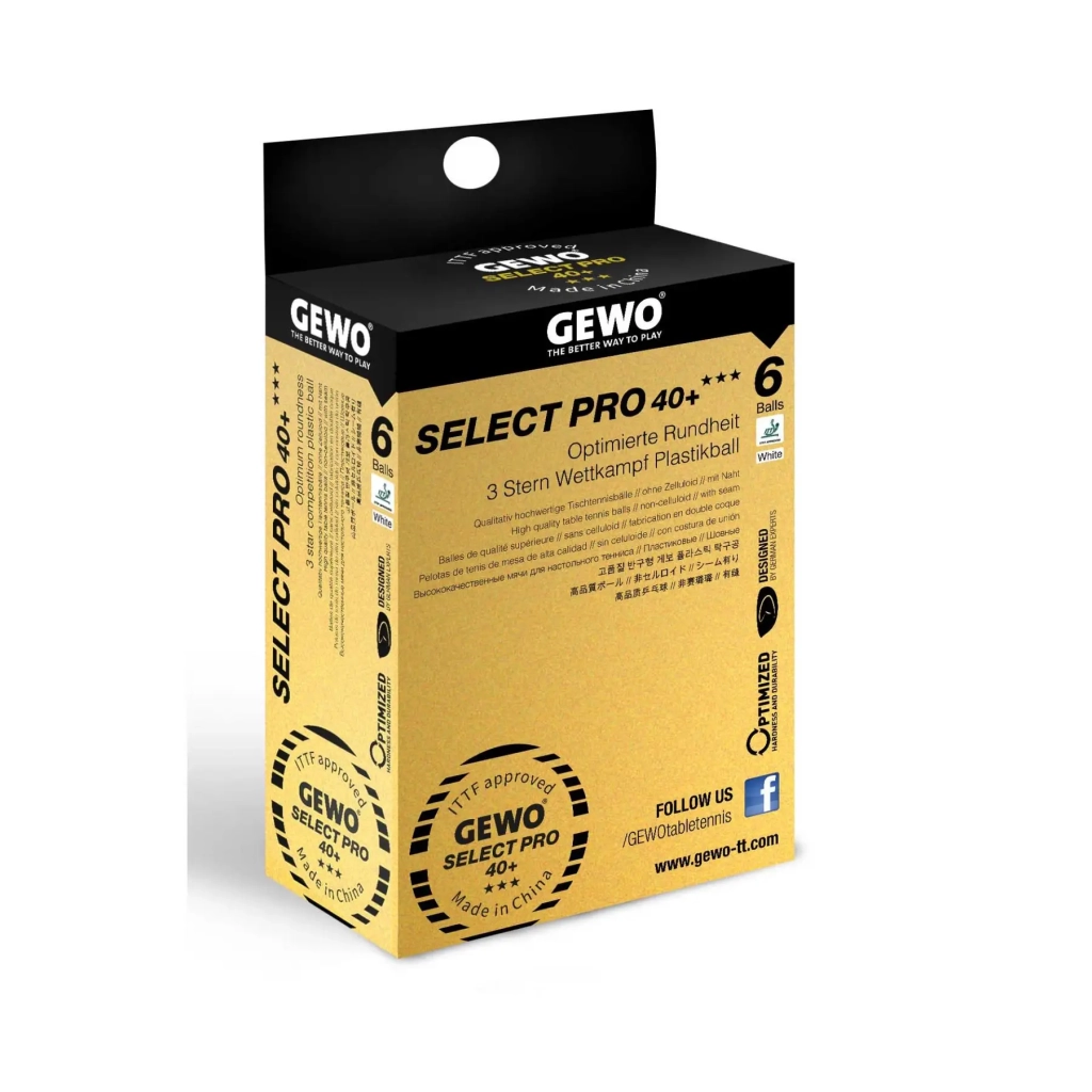 М'ячик для настільного теніса Gewo Select Pro 40+ ITTF 6 шт (86481200) (931059) - зображення 2