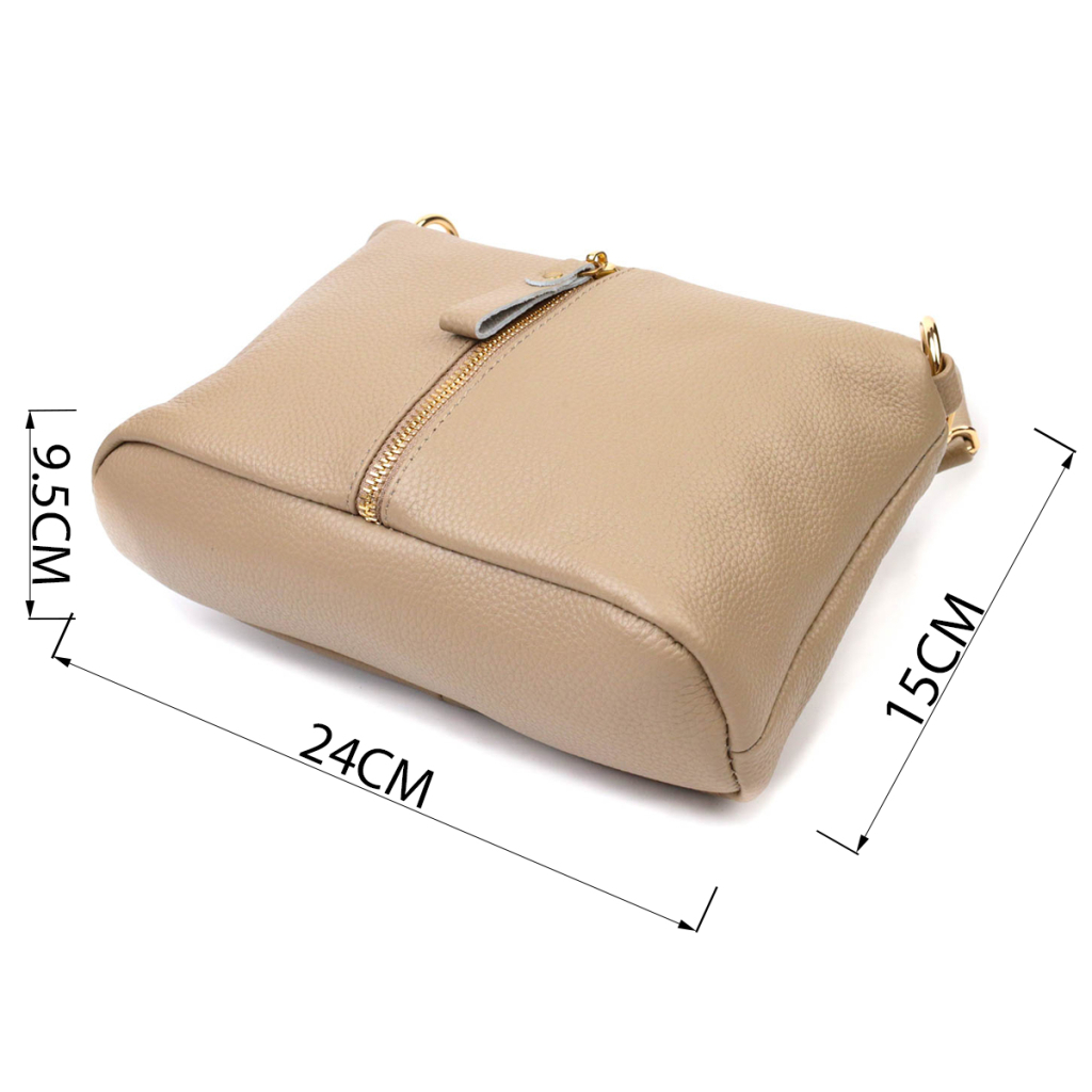 Сумка Vintage Жіноча через плече з натуральної шкіри Бежева (22084) - зображення 3